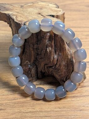 Smoky Agate 10mm Barrel Crystal Bracelet
